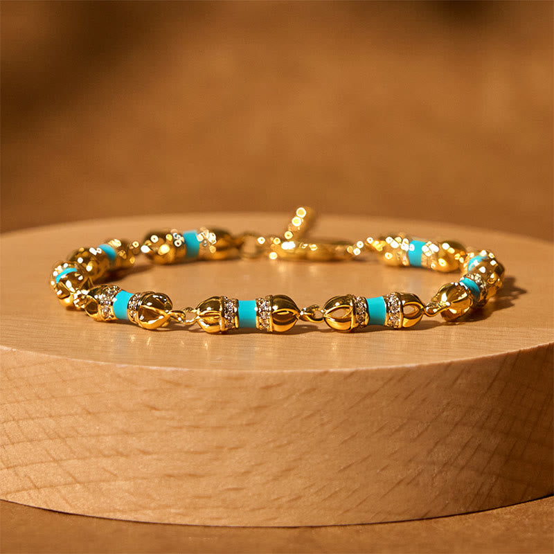 24K Gold Plated Brass & Copper Vajra Adjustable Bracelet