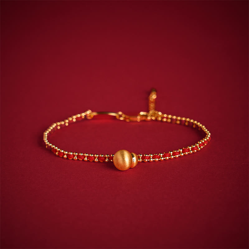 Resilience Red String Brass & Copper Wu Lou Gourd Adjustable Bracelet