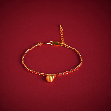 Resilience Red String Brass & Copper Wu Lou Gourd Adjustable Bracelet