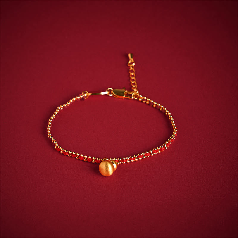 Resilience Red String Brass & Copper Wu Lou Gourd Adjustable Bracelet