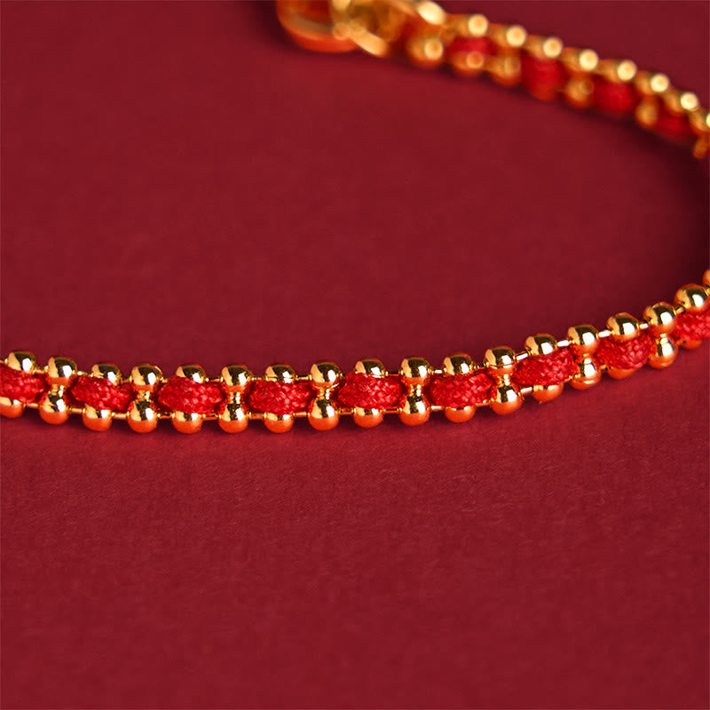 Resilience Red String Brass & Copper Wu Lou Gourd Adjustable Bracelet