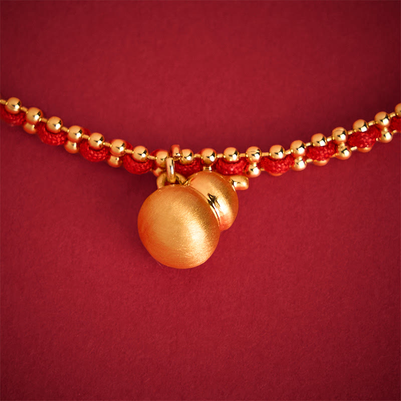 Resilience Red String Brass & Copper Wu Lou Gourd Adjustable Bracelet