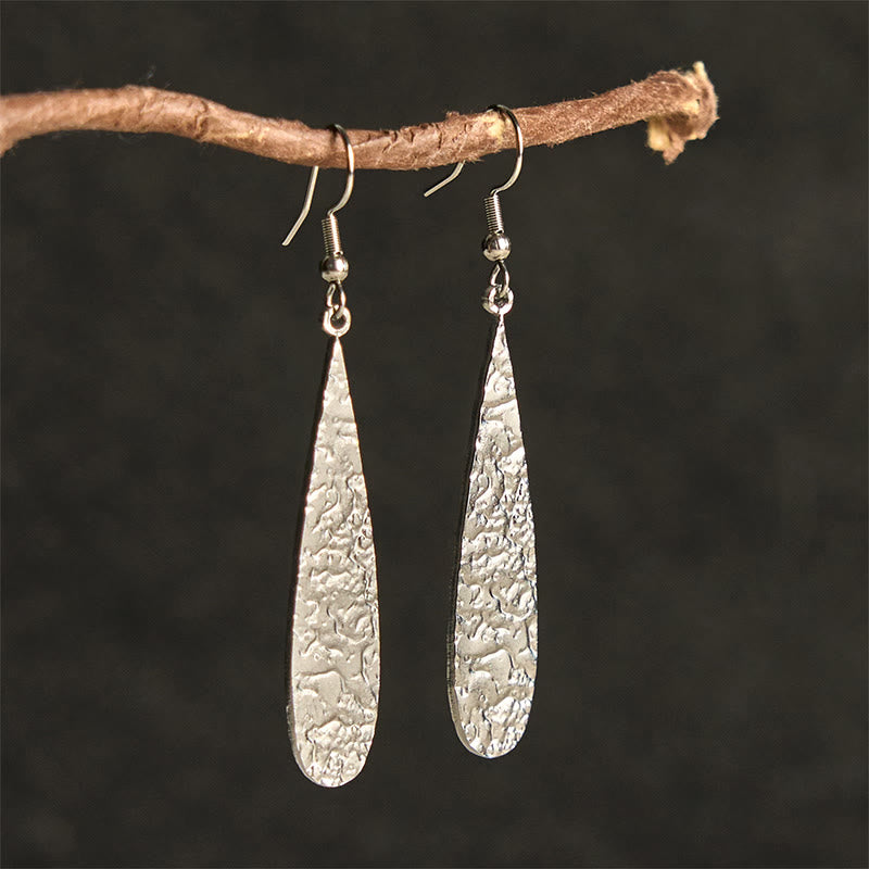 Minimalist Hammered Titanium Steel Balance Stud Earrings