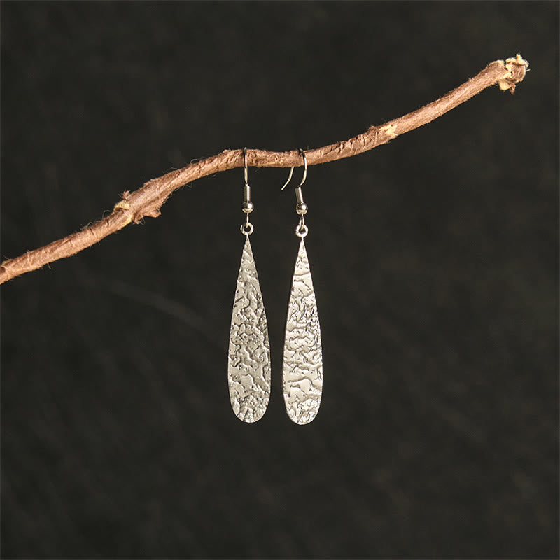 Minimalist Hammered Titanium Steel Balance Stud Earrings