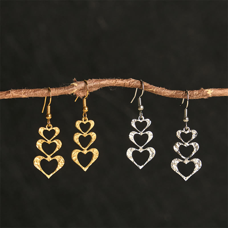 Minimalist Hammered Titanium Steel Balance Stud Earrings