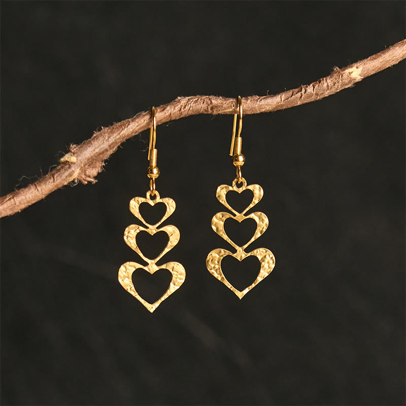 Minimalist Hammered Titanium Steel Balance Stud Earrings
