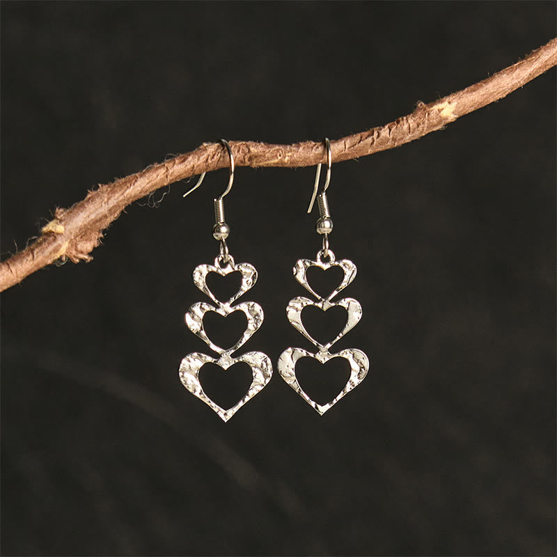Minimalist Hammered Titanium Steel Balance Stud Earrings