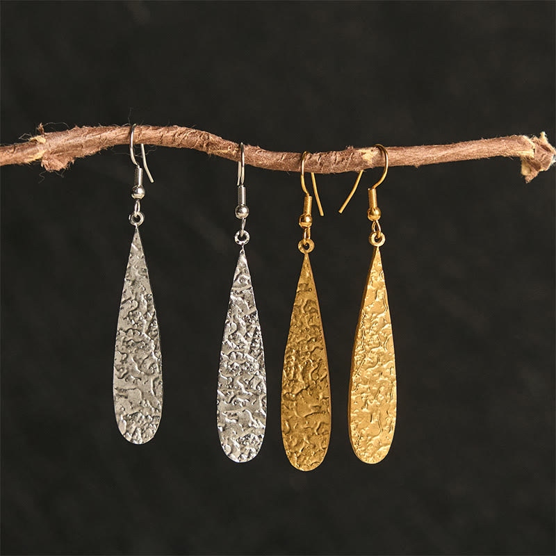 Minimalist Hammered Titanium Steel Balance Stud Earrings