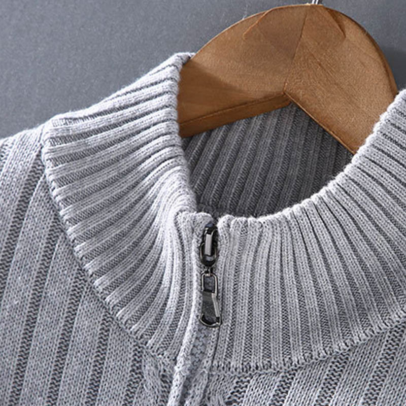 Structured Cotton Mock Neck Grounding Men's Jacket