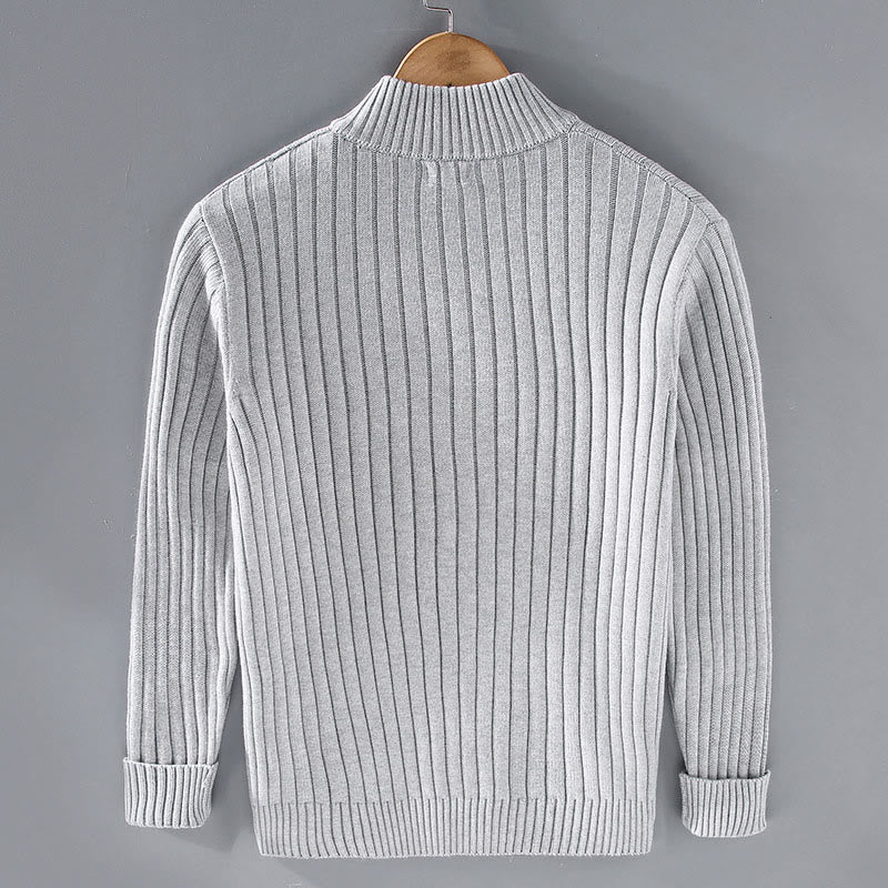 Structured Cotton Mock Neck Grounding Men's Jacket