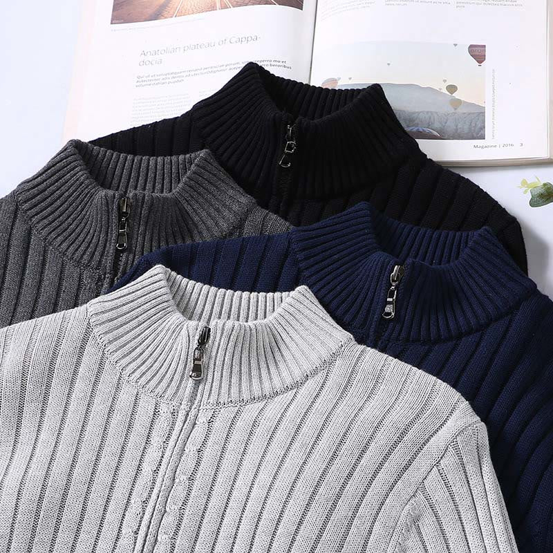 Structured Cotton Mock Neck Grounding Men's Jacket