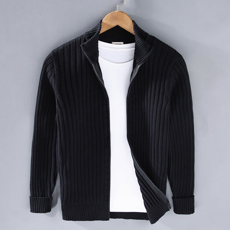 Structured Cotton Mock Neck Grounding Men's Jacket
