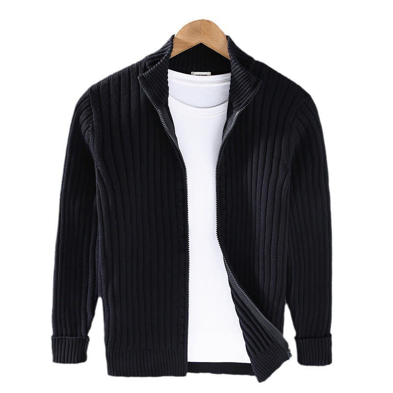 Structured Cotton Mock Neck Grounding Men's Jacket