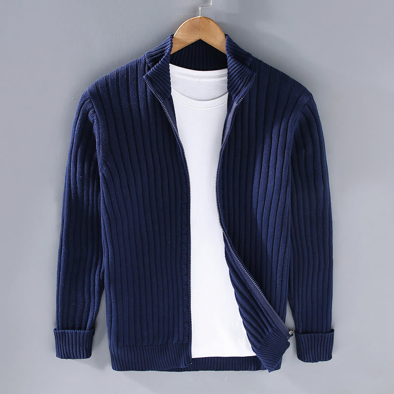 Structured Cotton Mock Neck Grounding Men's Jacket