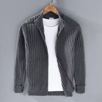 Structured Cotton Mock Neck Grounding Men's Jacket