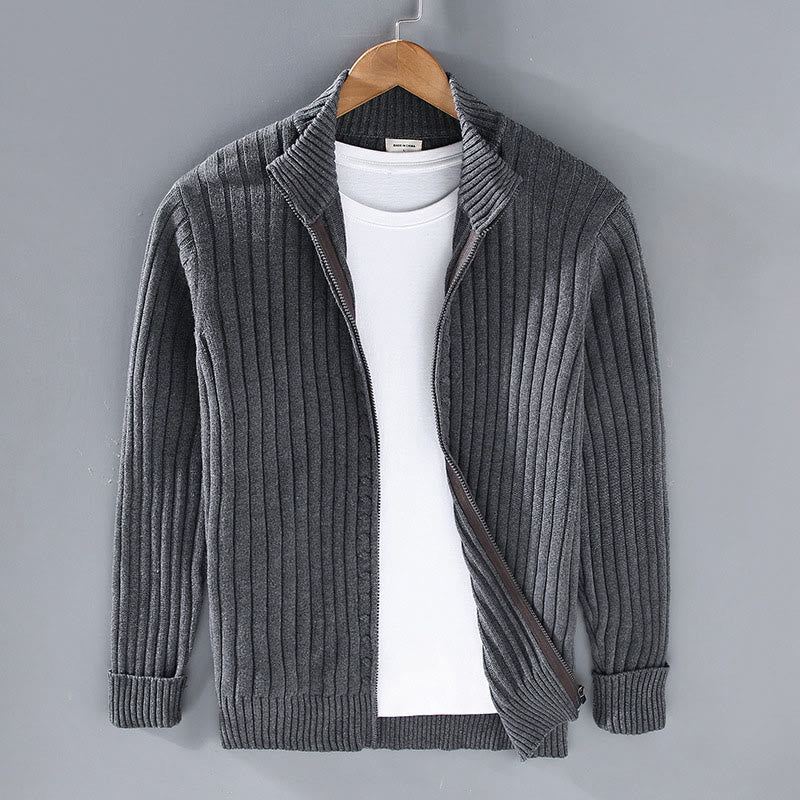 Structured Cotton Mock Neck Grounding Men's Jacket