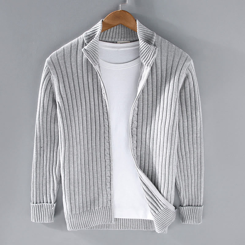 Structured Cotton Mock Neck Grounding Men's Jacket