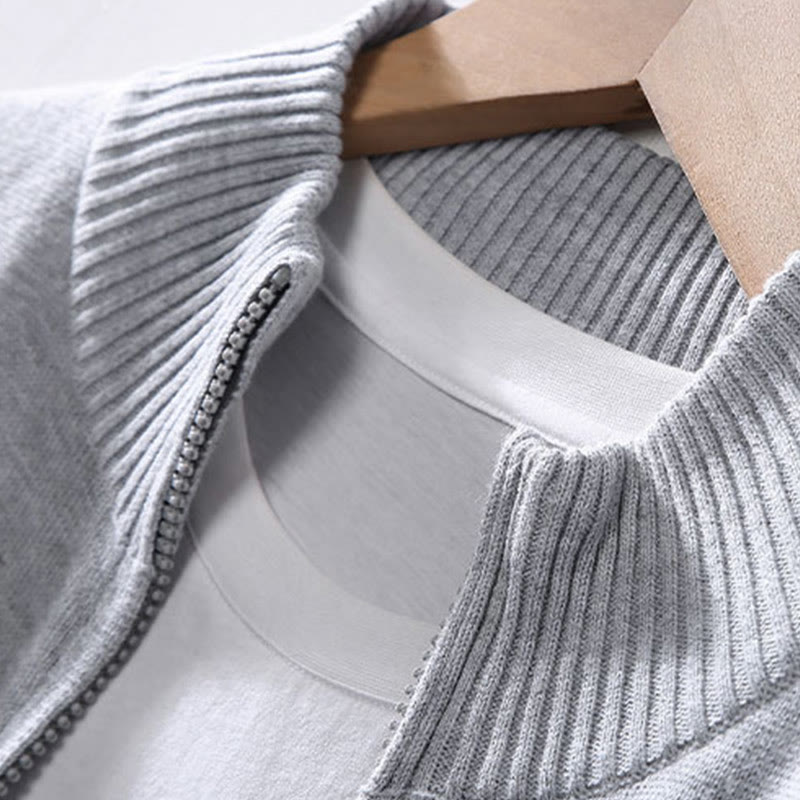Tactile Cotton Slim Fit Stand Collar Mindful Jacket