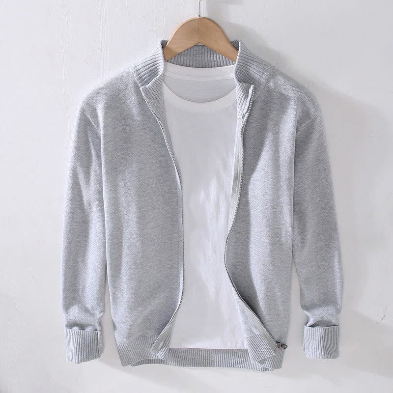 Tactile Cotton Slim Fit Stand Collar Mindful Jacket