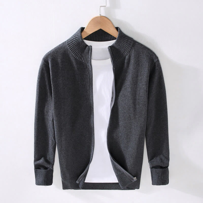 Tactile Cotton Slim Fit Stand Collar Mindful Jacket