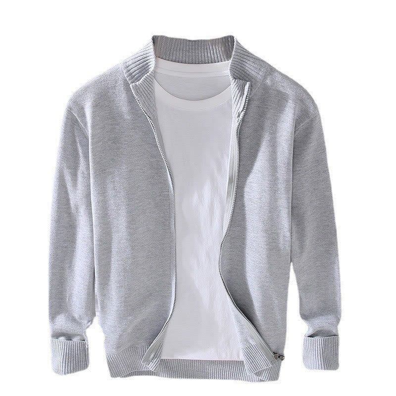 Tactile Cotton Slim Fit Stand Collar Mindful Jacket