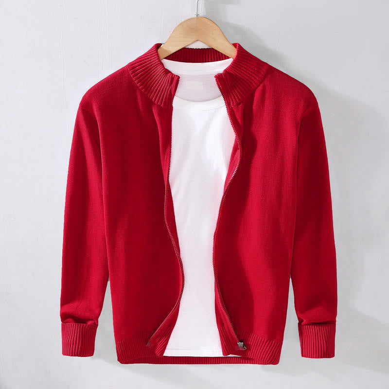 Tactile Cotton Slim Fit Stand Collar Mindful Jacket