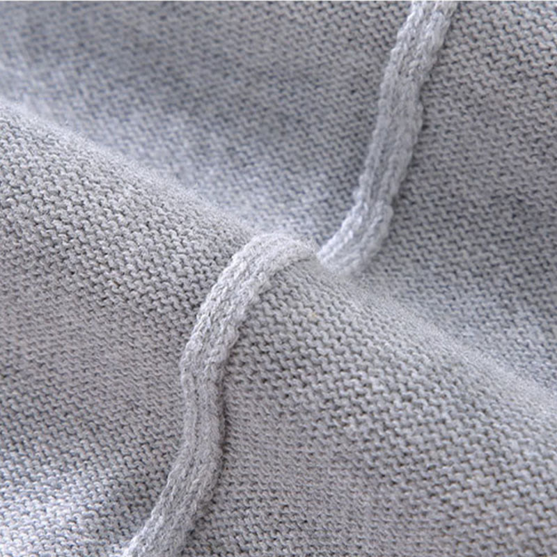 Ribbed Solid Color Hem Design Men's Mock Neck Long Sleeve Pure Cotton Sweater