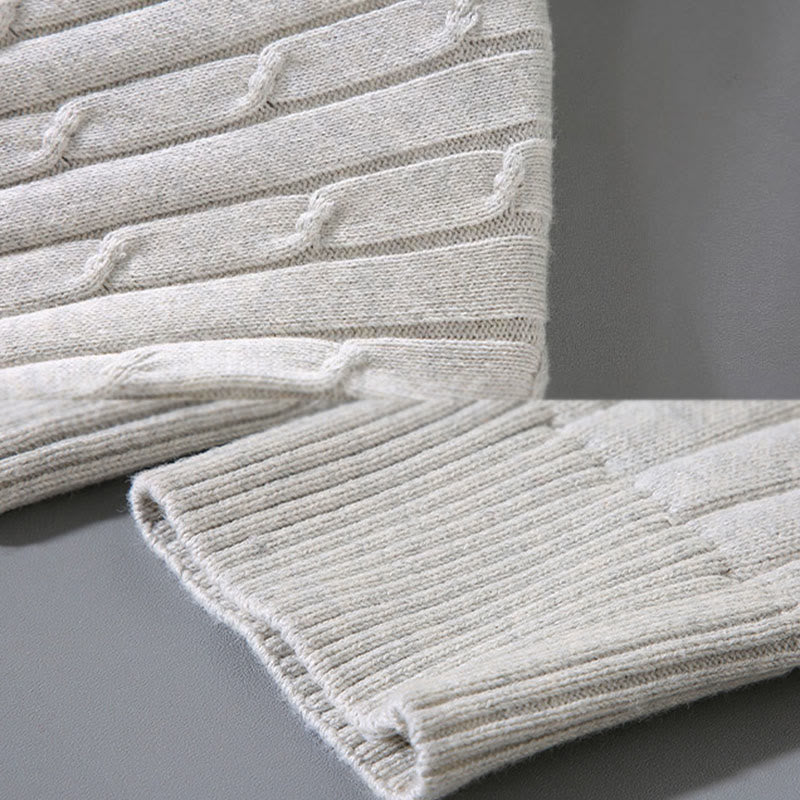 Tactile Cotton Cable Knit Grounding Crewneck Sweater