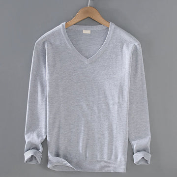 Tactile Cotton Slim-Fit Grounding V-Neck Sweater