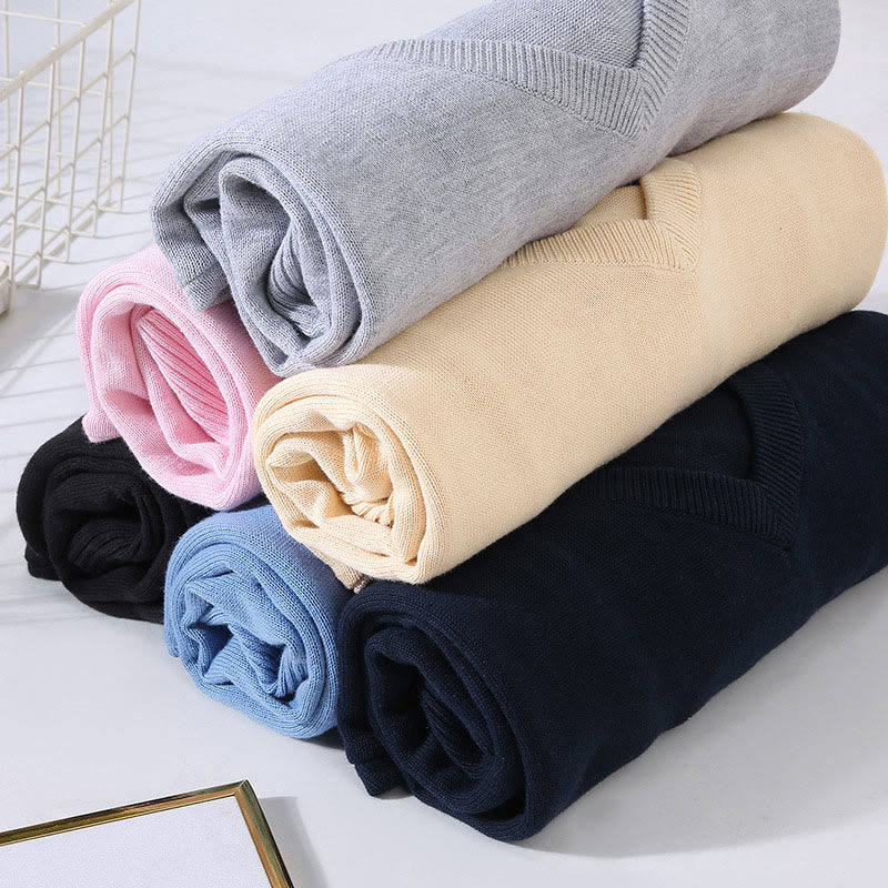 Tactile Cotton Slim-Fit Grounding V-Neck Sweater