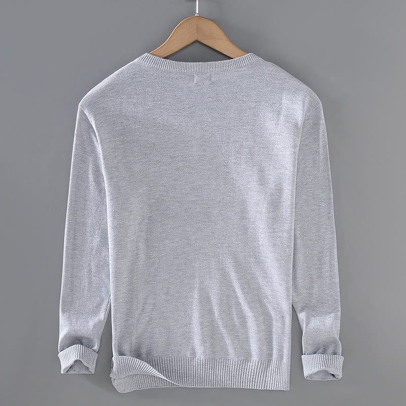 Tactile Cotton Slim-Fit Grounding V-Neck Sweater
