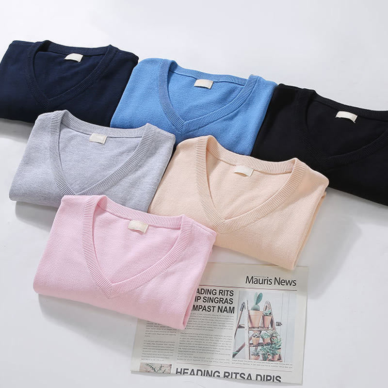Tactile Cotton Slim-Fit Grounding V-Neck Sweater