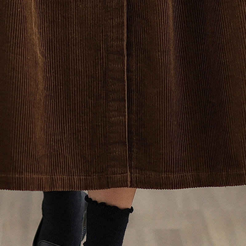 Textured Cotton Corduroy Lapel Coat for Mindful Daily Layering