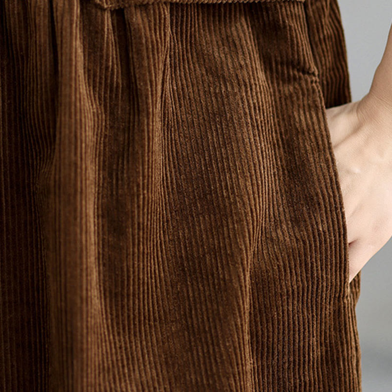 Textured Cotton Corduroy Lapel Coat for Mindful Daily Layering