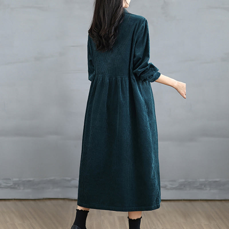 Textured Cotton Corduroy Lapel Coat for Mindful Daily Layering