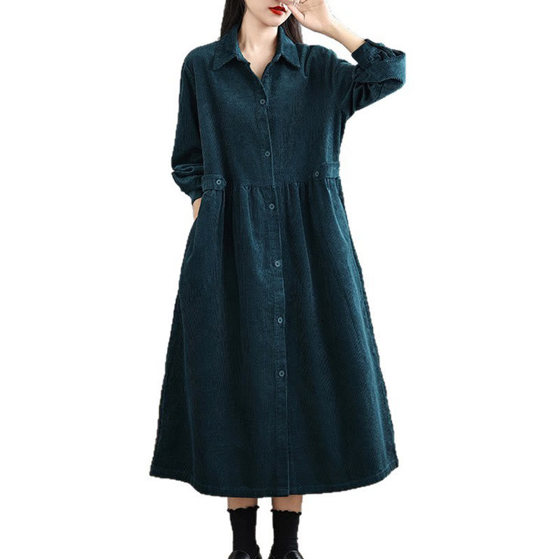 Textured Cotton Corduroy Lapel Coat for Mindful Daily Layering