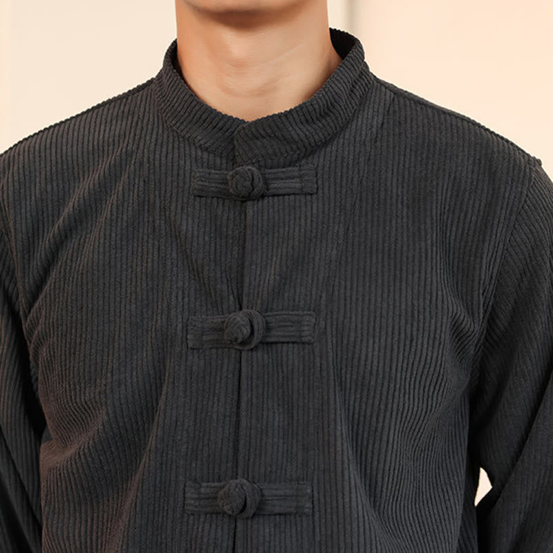 Tactile Cotton Corduroy Minimalist Meditation Shirt and Pants Set