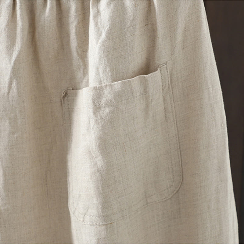 Tactile Cotton Color-Blocked Straight-Leg Meditation Pants