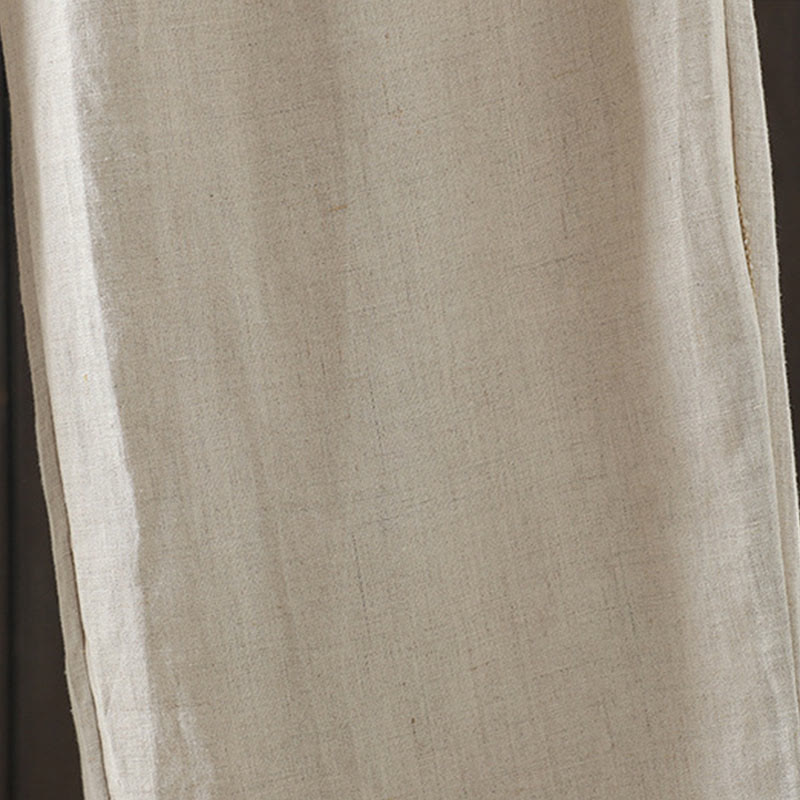 Tactile Cotton Color-Blocked Straight-Leg Meditation Pants