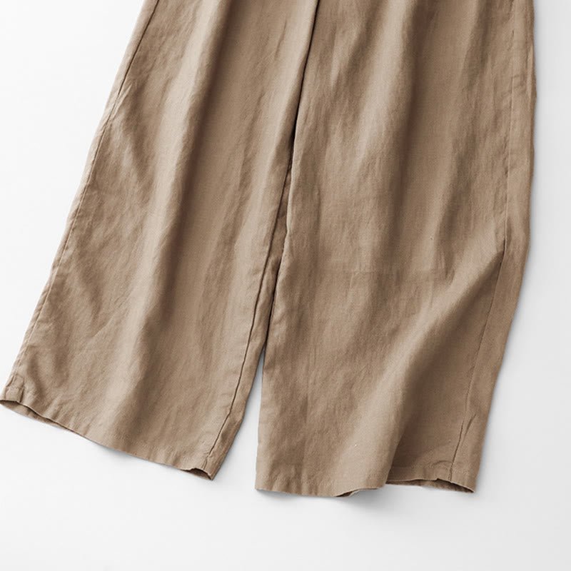 Tactile Cotton Straight-Leg Meditation Pants with Pockets