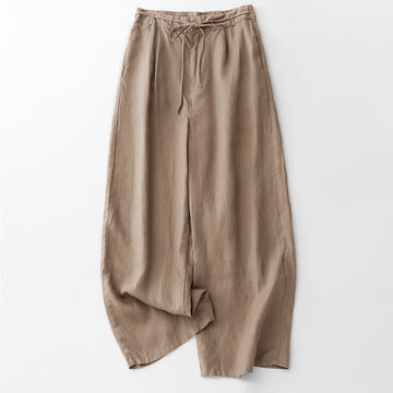 Tactile Cotton Straight-Leg Meditation Pants with Pockets