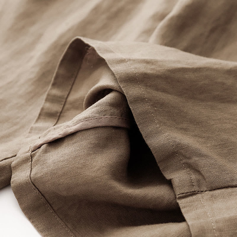 Tactile Cotton Straight-Leg Meditation Pants with Pockets