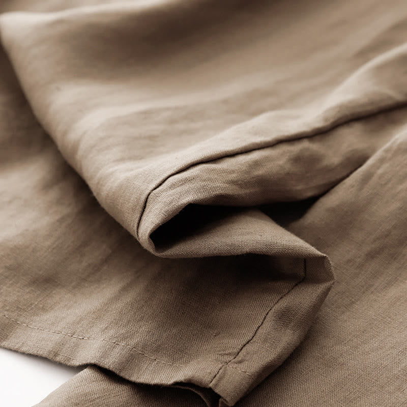 Tactile Cotton Straight-Leg Meditation Pants with Pockets