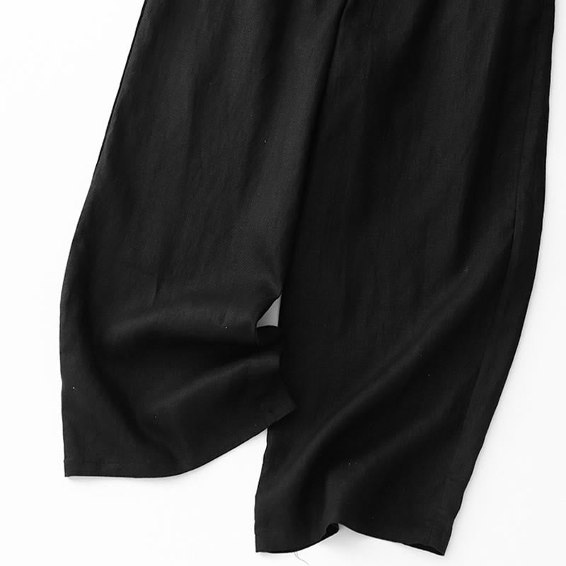 Tactile Cotton Straight-Leg Meditation Pants with Pockets