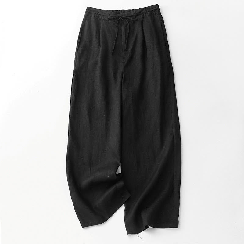 Tactile Cotton Straight-Leg Meditation Pants with Pockets