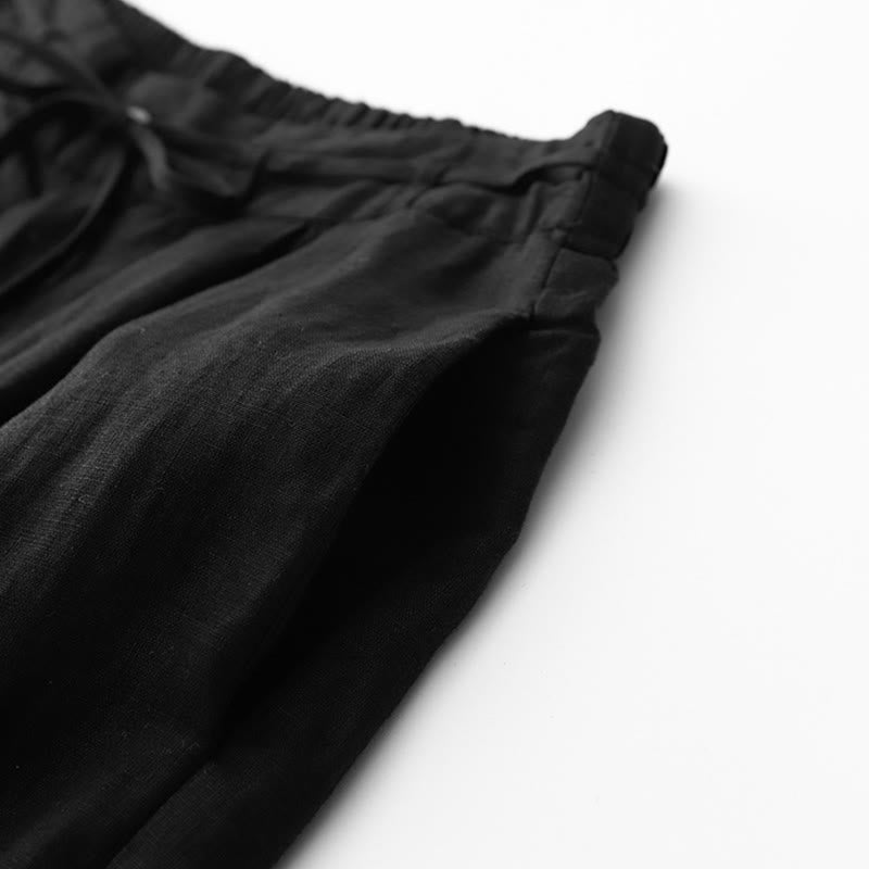 Tactile Cotton Straight-Leg Meditation Pants with Pockets