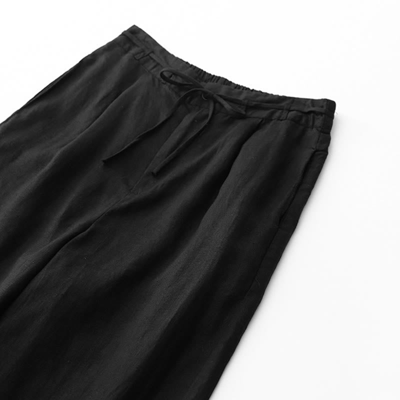 Tactile Cotton Straight-Leg Meditation Pants with Pockets