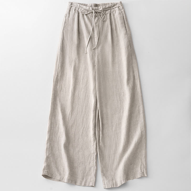 Tactile Cotton Straight-Leg Meditation Pants with Pockets