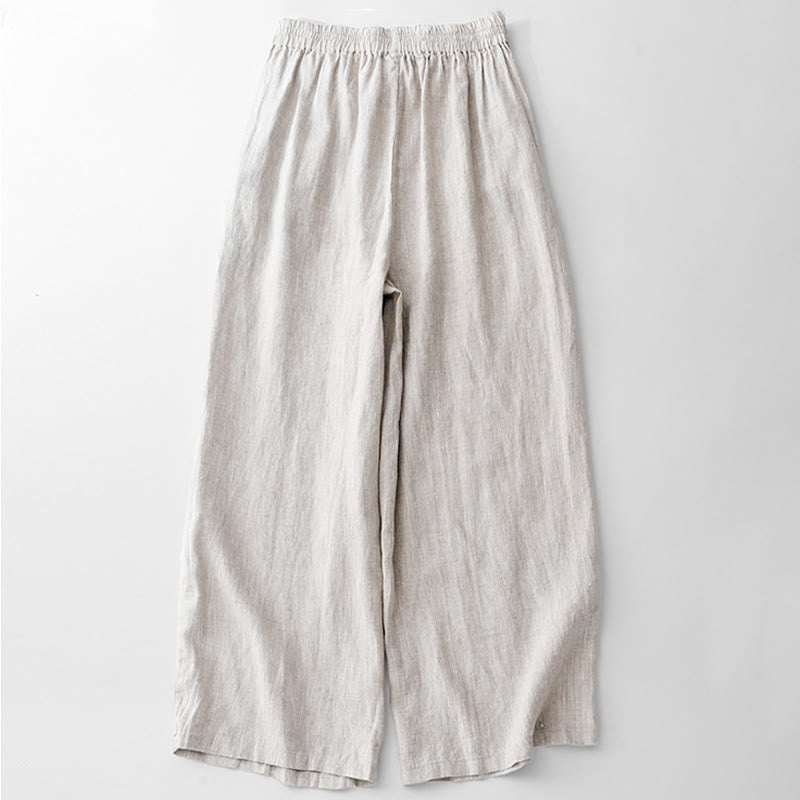 Tactile Cotton Straight-Leg Meditation Pants with Pockets