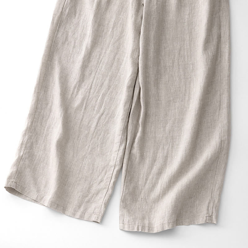 Tactile Cotton Straight-Leg Meditation Pants with Pockets